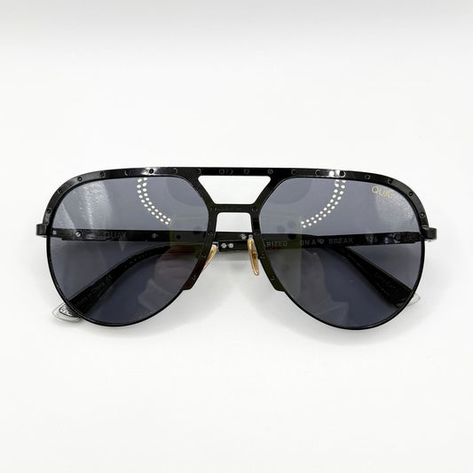 QUAY On A Break Black Polarized Sunglasses With Case