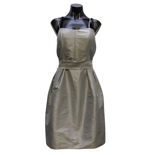 JS Boutique Gray Belted Sheath Dress With Back Tie Bow Size 12
