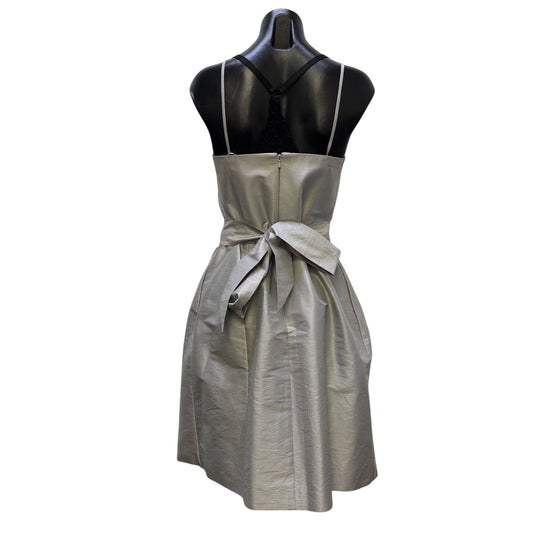 JS Boutique Gray Belted Sheath Dress With Back Tie Bow Size 12