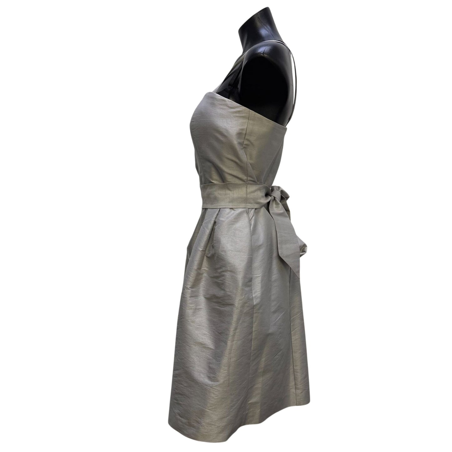 JS Boutique Gray Belted Sheath Dress With Back Tie Bow Size 12