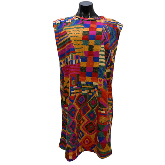Farm Rio Multicolor Sleeveless Geometric Pattern Knit Dress Size M
