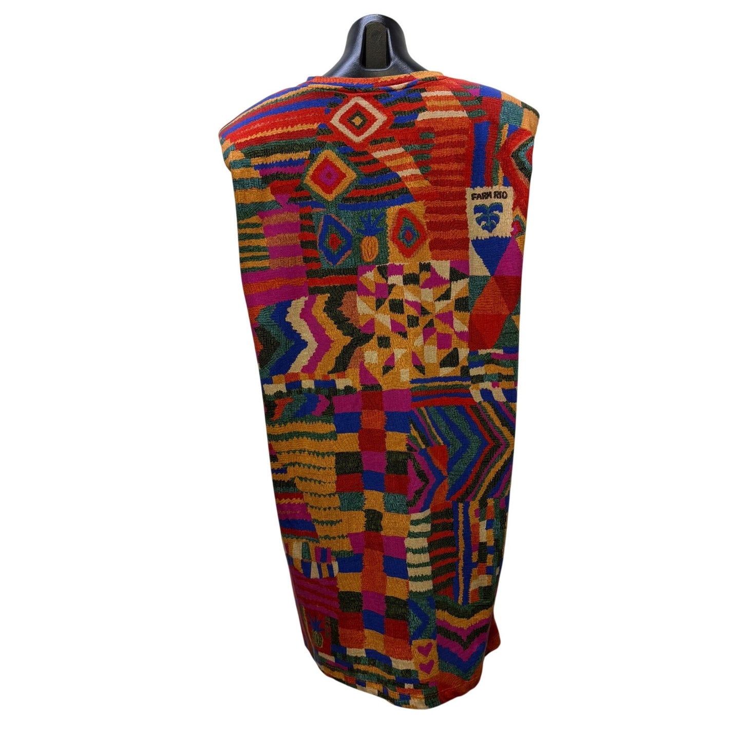 Farm Rio Multicolor Sleeveless Geometric Pattern Knit Dress Size M