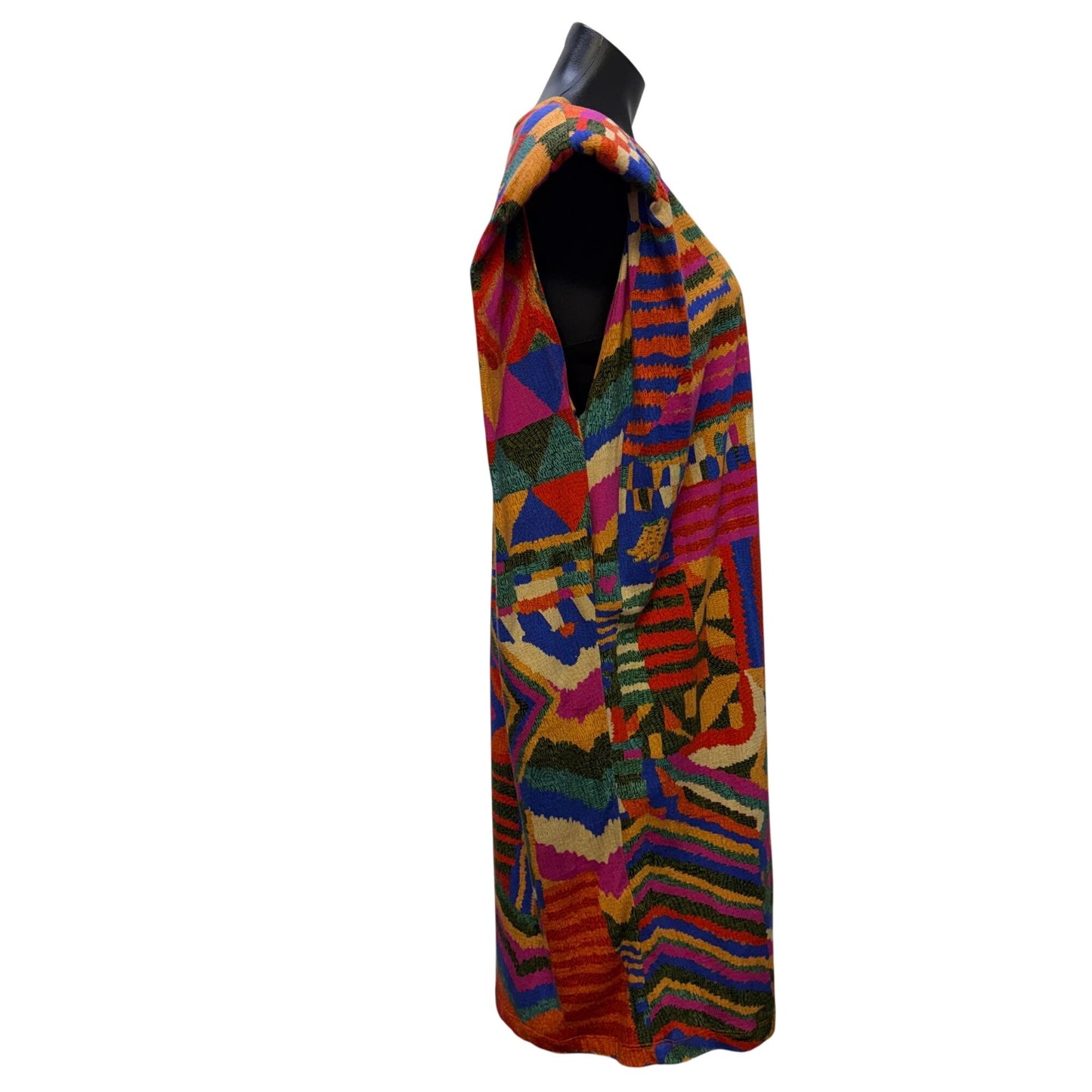 Farm Rio Multicolor Sleeveless Geometric Pattern Knit Dress Size M