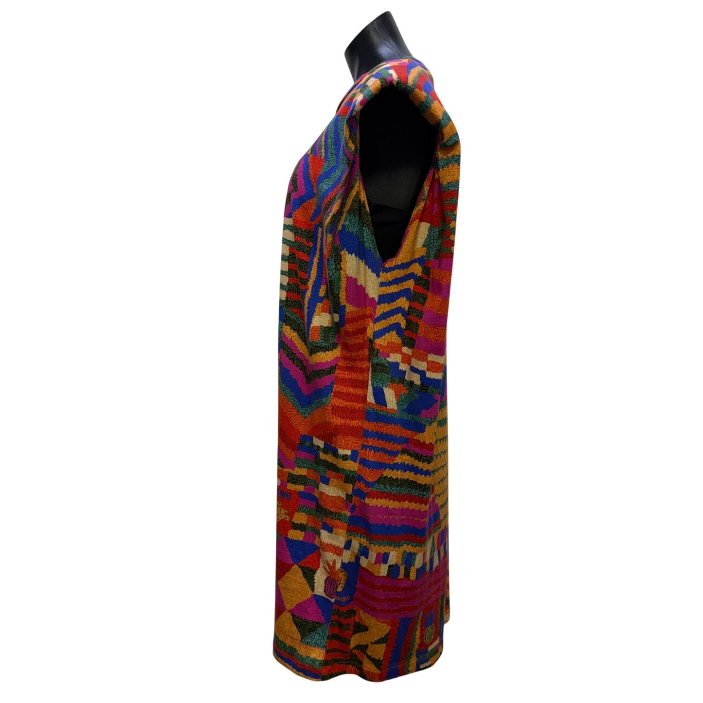 Farm Rio Multicolor Sleeveless Geometric Pattern Knit Dress Size M