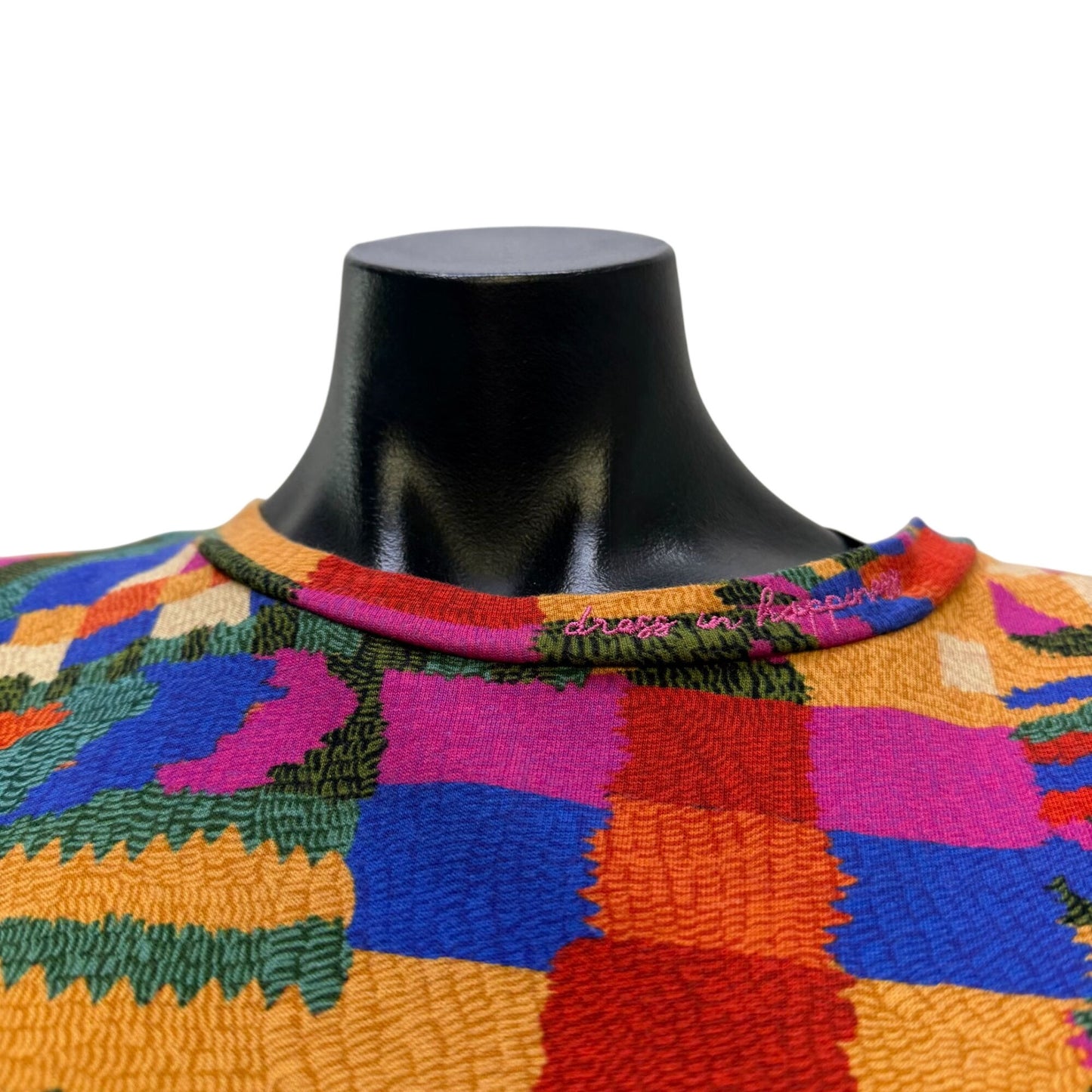 Farm Rio Multicolor Sleeveless Geometric Pattern Knit Dress Size M