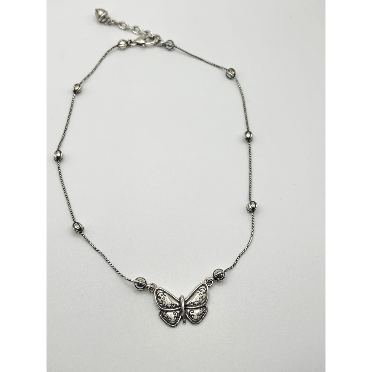 Brighton Retired Mariposa Butterfly Necklace Silver-Tone