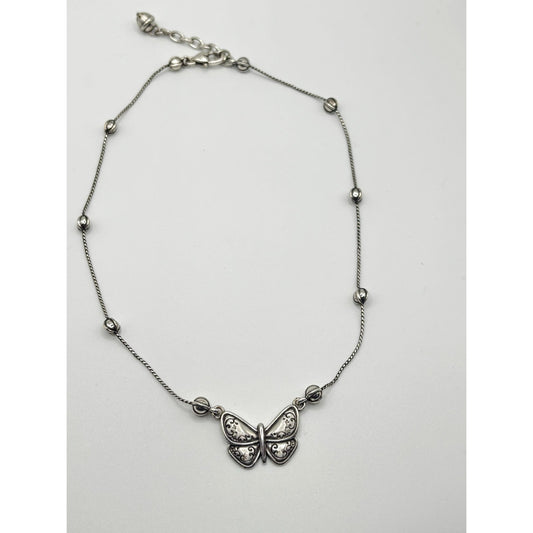 Brighton Retired Mariposa Butterfly Necklace Silver-Tone