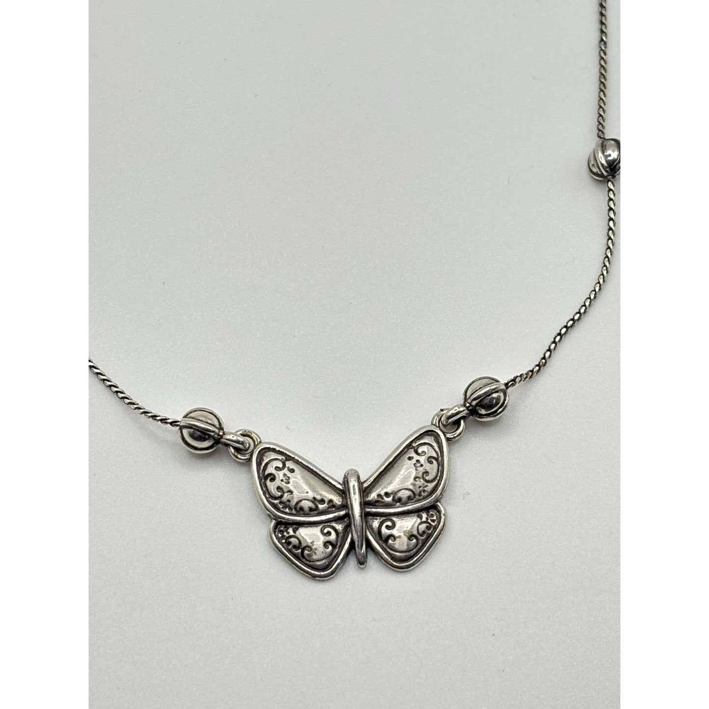 Brighton Retired Mariposa Butterfly Necklace Silver-Tone