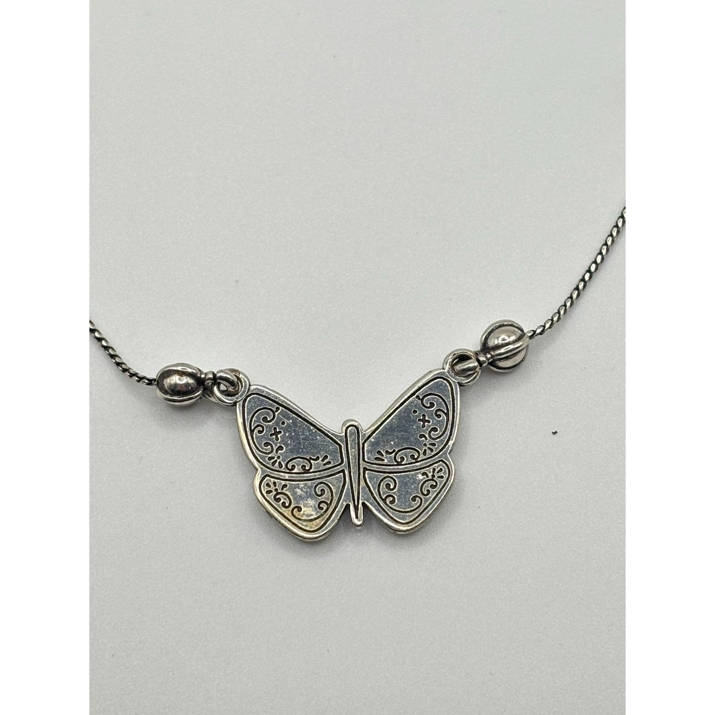 Brighton Retired Mariposa Butterfly Necklace Silver-Tone