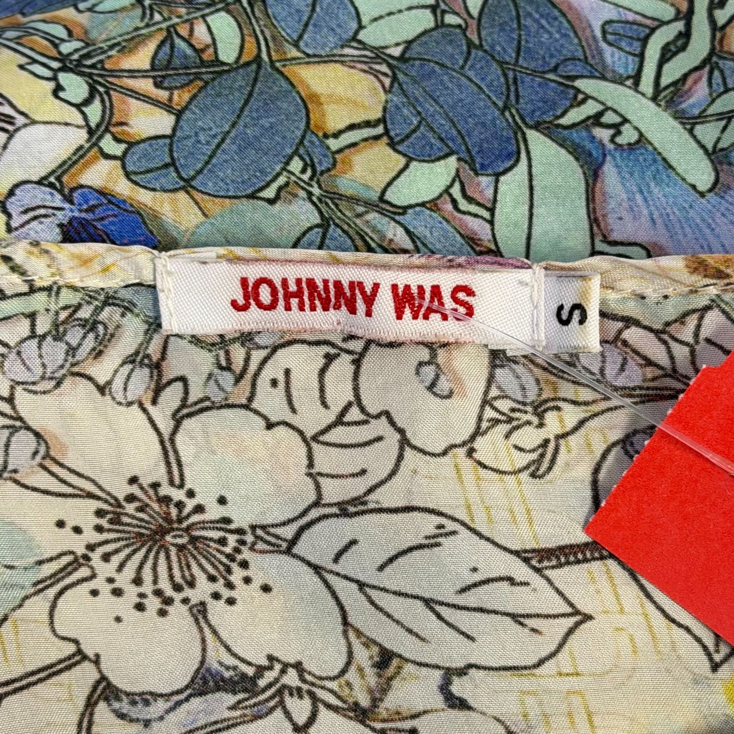 Johnny Was Silk Floral Tunic Dress Multicolor Handkerchief Hem Size S