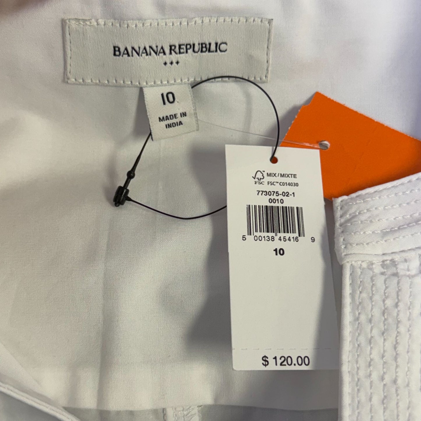 NWT Banana Republic White A-Line Dress Size 10