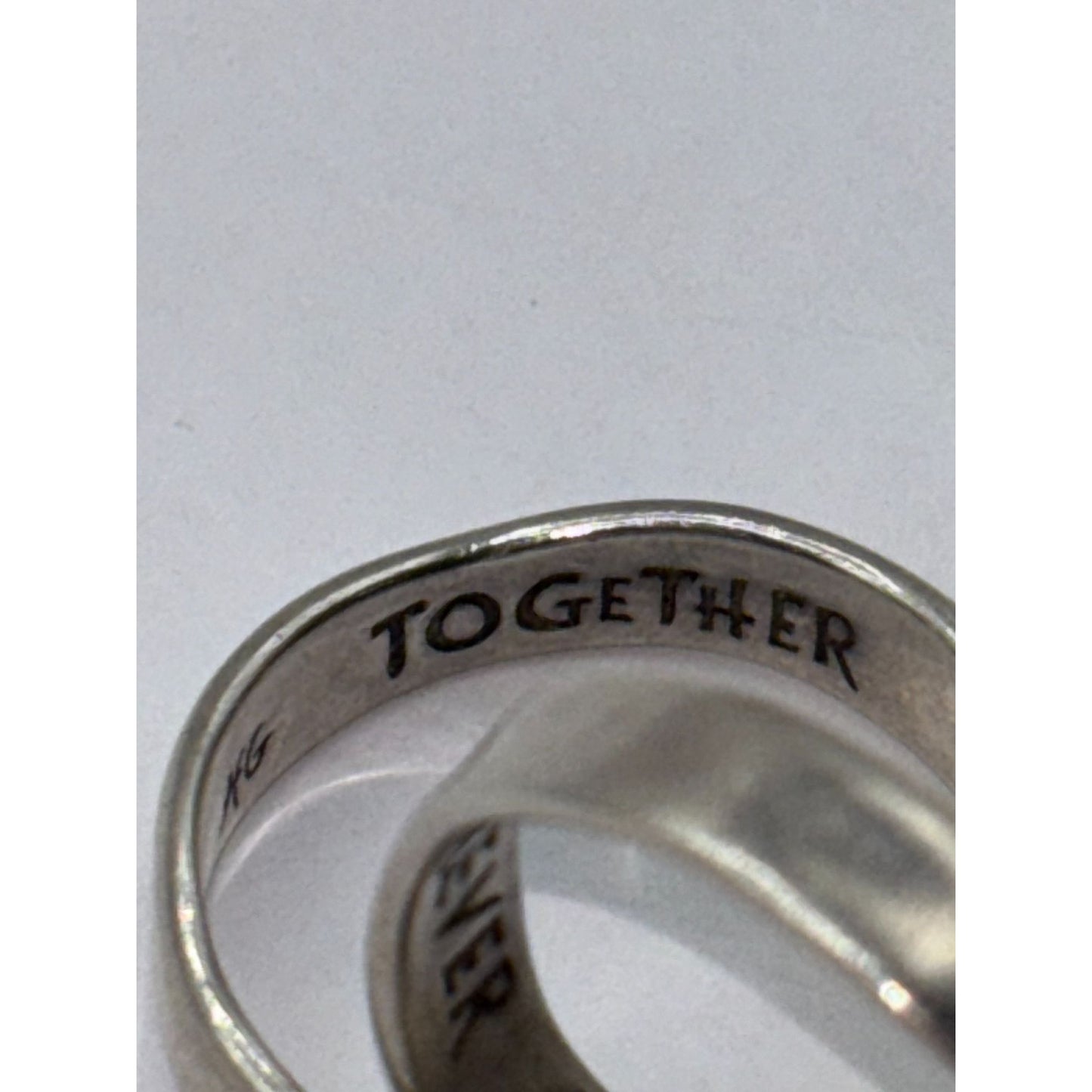 Sterling Silver 925 Double Linked Rings "Forever Together"