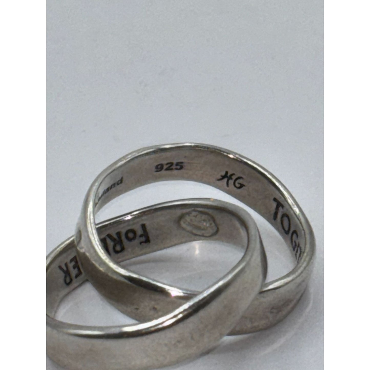 Sterling Silver 925 Double Linked Rings "Forever Together"