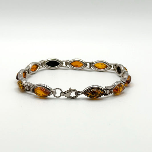 925 Sterling Silver Baltic Amber Bracelet