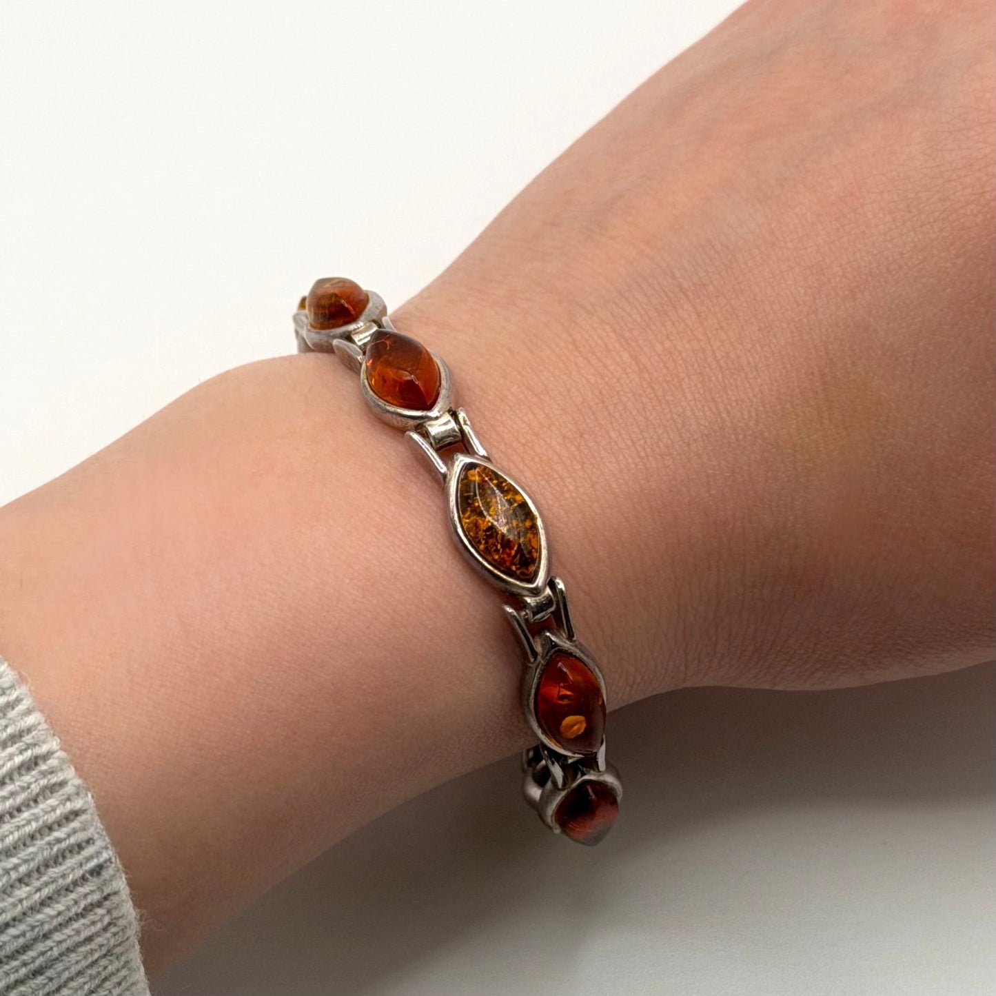 925 Sterling Silver Baltic Amber Bracelet
