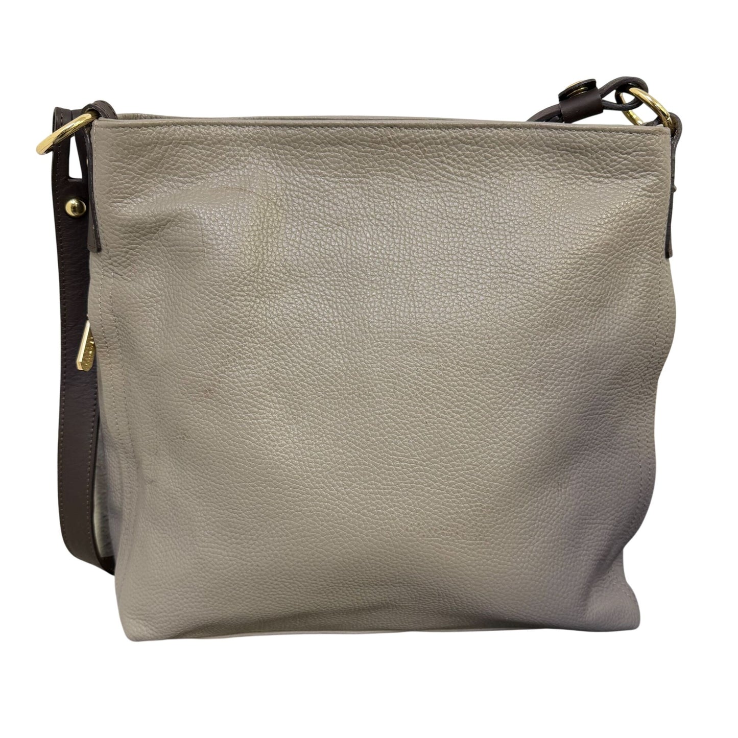 Valentina Gray New Leather Shoulder Bag Gold Hardware Made In Italy