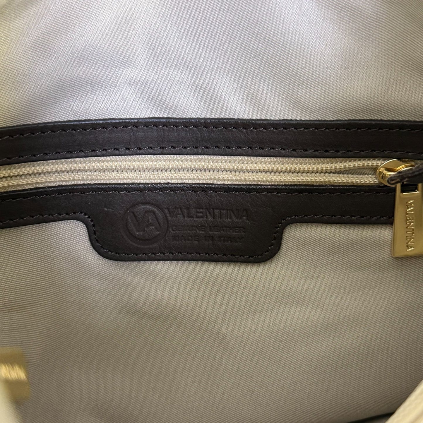 Valentina Gray New Leather Shoulder Bag Gold Hardware Made In Italy