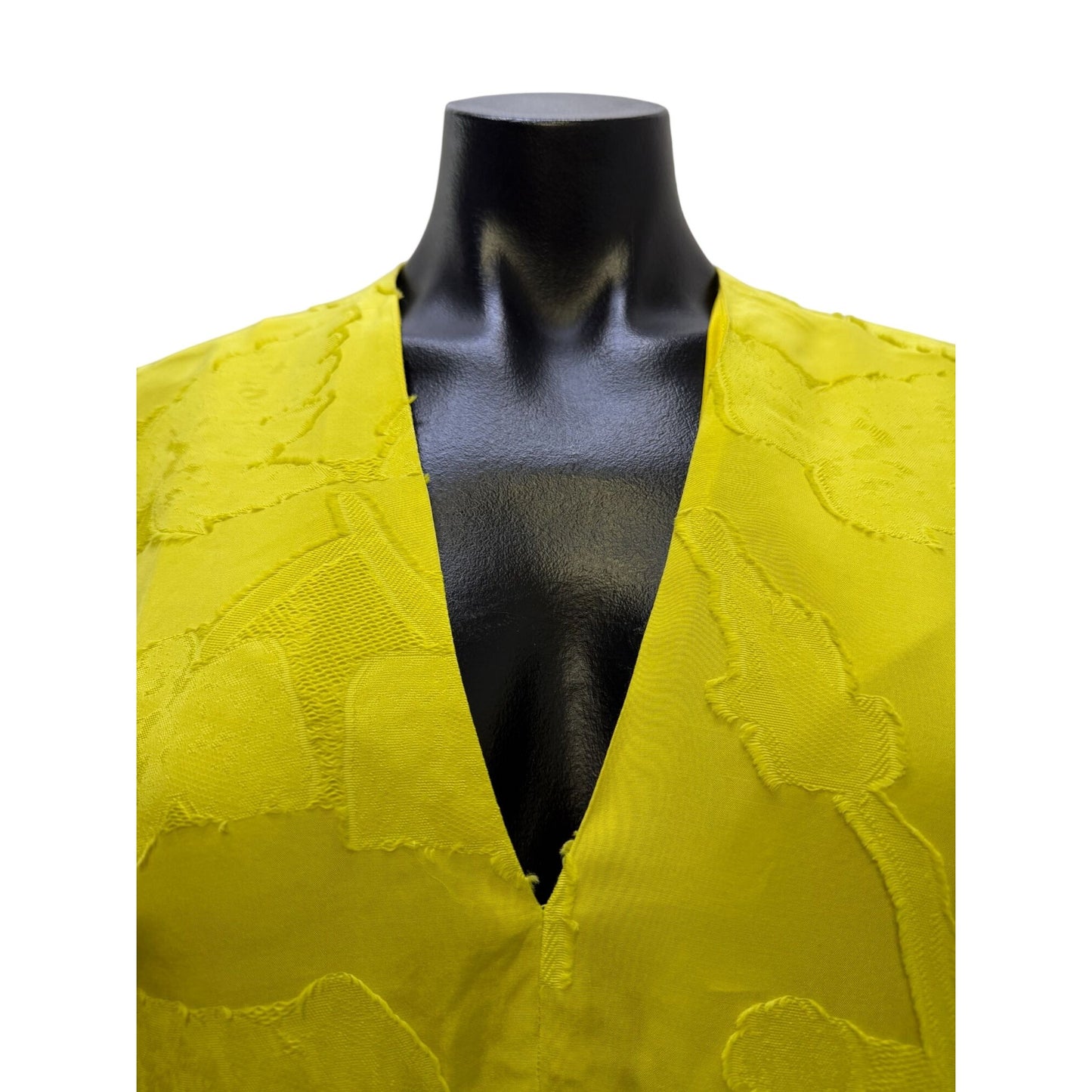 Alejandra Alonso Rojas Long Lime Textured Satin Dress 12
