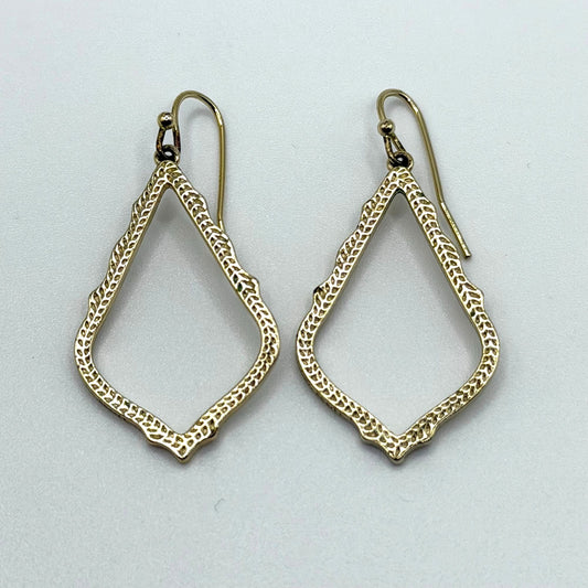 Kendra Scott Gold-Tone Textured Open-Frame Drop Earrings
