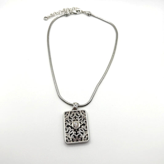 Brighton Serendipity Silver Necklace With Crystal Pendant