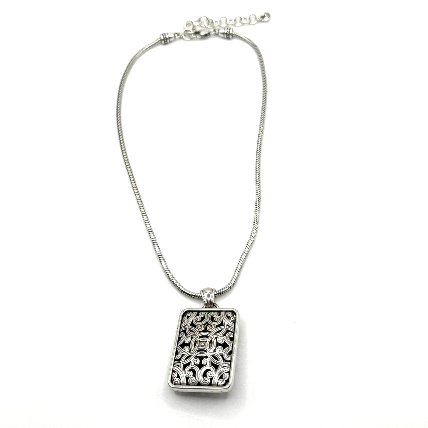 Brighton Serendipity Silver Necklace With Crystal Pendant