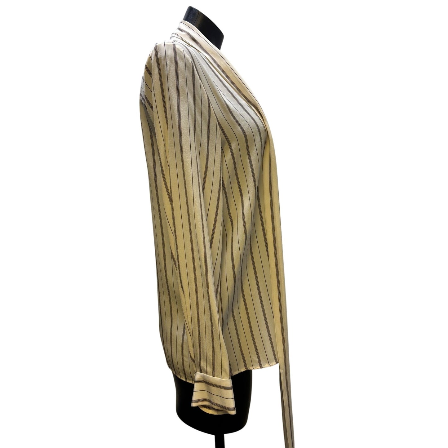 Nili Lotan Silk Striped Blouse Cream Multi S