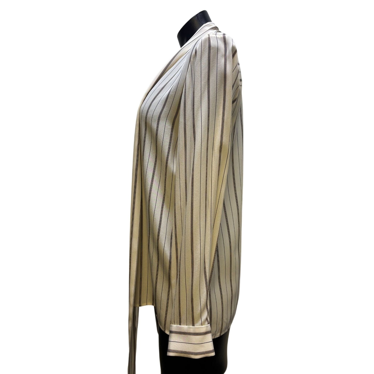 Nili Lotan Silk Striped Blouse Cream Multi S