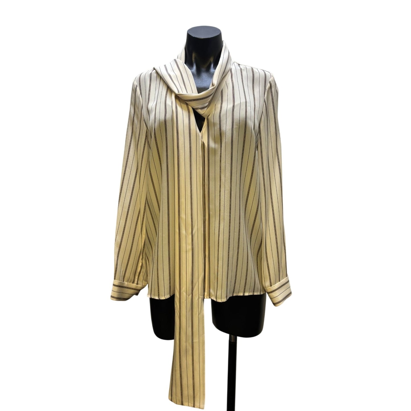 Nili Lotan Silk Striped Blouse Cream Multi S