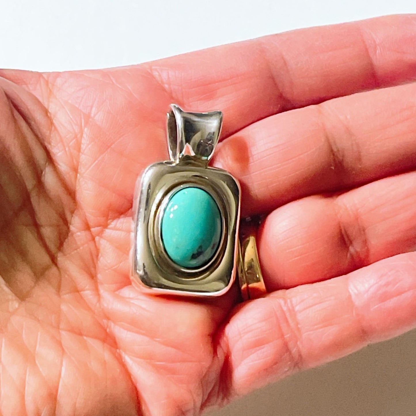 Sterling Silver & Turquoise Pendant Southwest Style