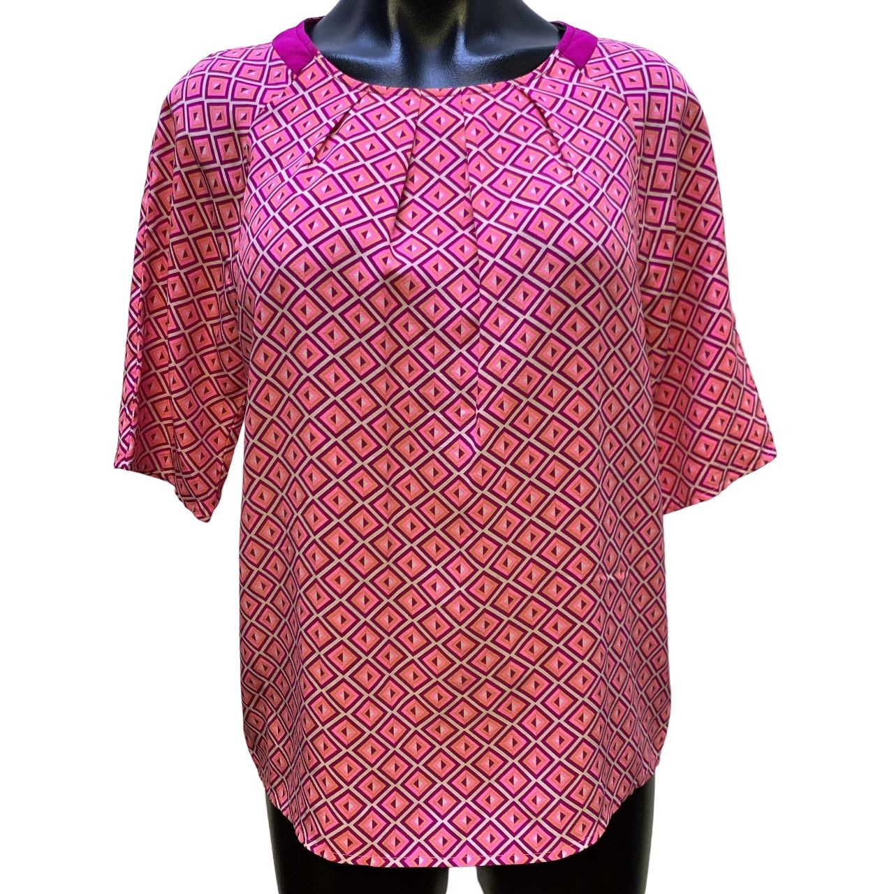 *Ted Baker Pink & Purple Print Blouse Size 1/ Small