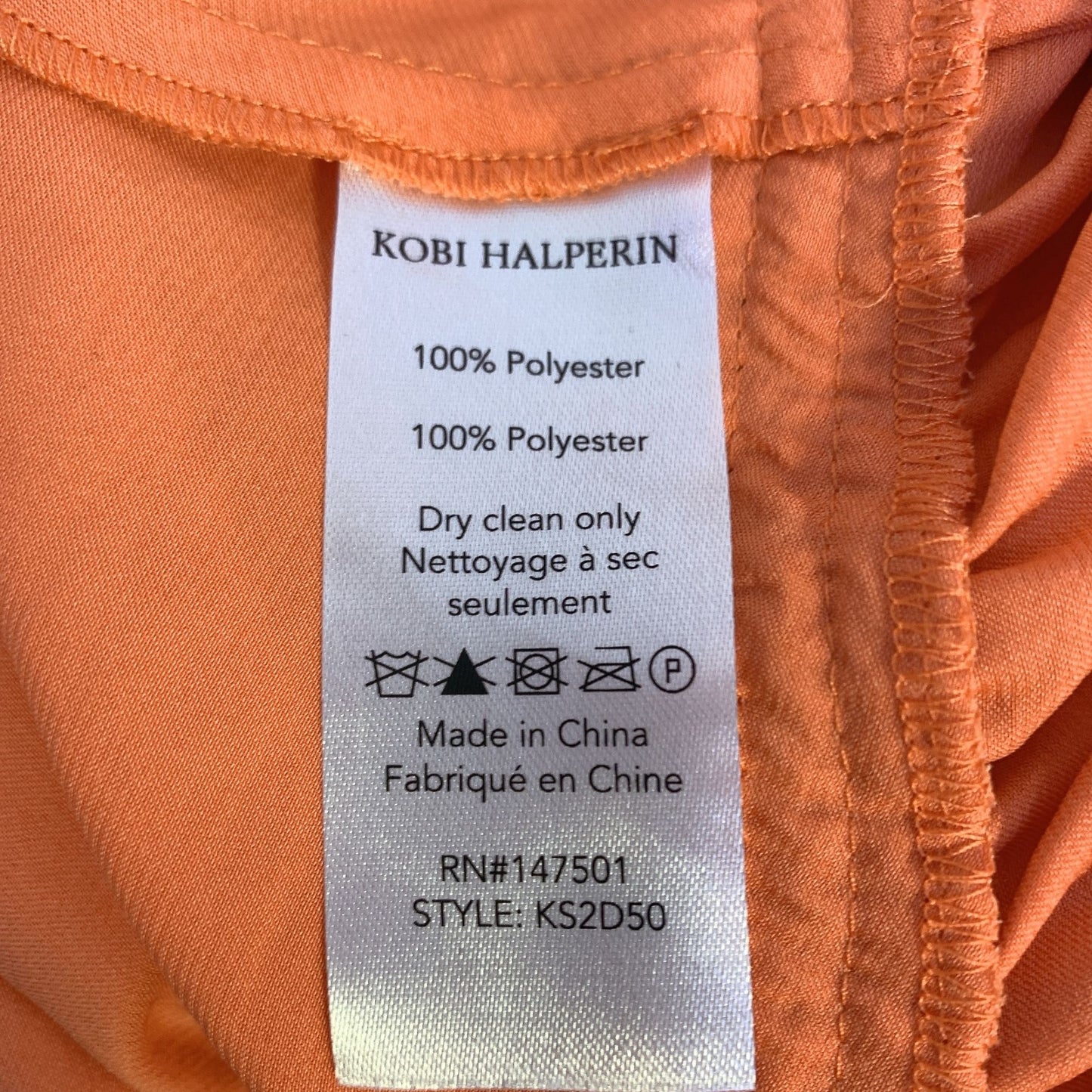 Kobi Halperin Orange Longsleeve Dress Size XL