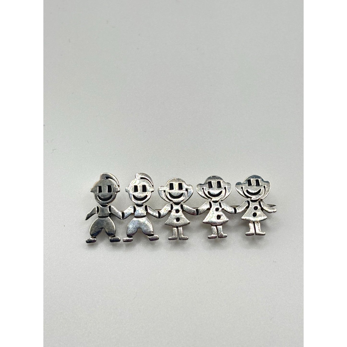 Sterling Silver Mexico 925 Family Brooch Pin