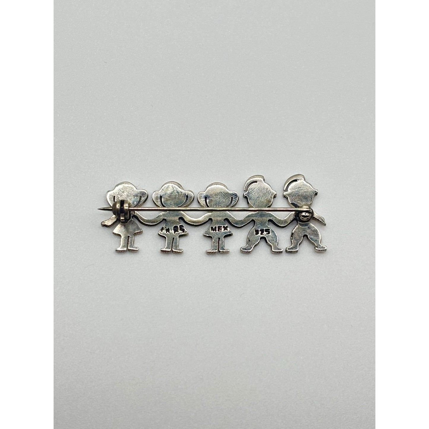 Sterling Silver Mexico 925 Family Brooch Pin