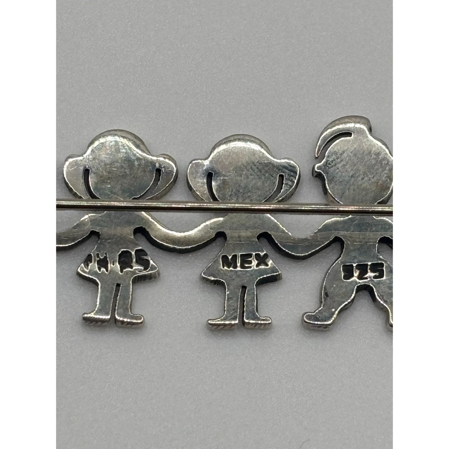 Sterling Silver Mexico 925 Family Brooch Pin