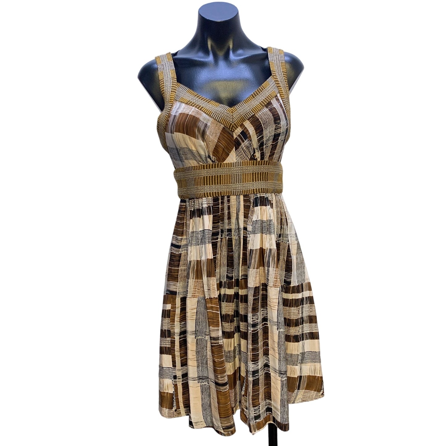 *Tracy Reese Brown & Gold Sleeveless Dress Size 4