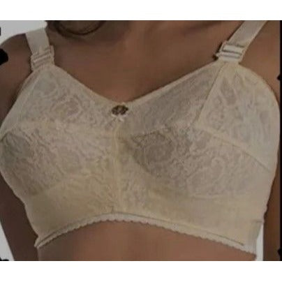 New Ardyss Angel Beige Bra Firming & Reshaping Lace Bra With Power Net Center Panels 32K