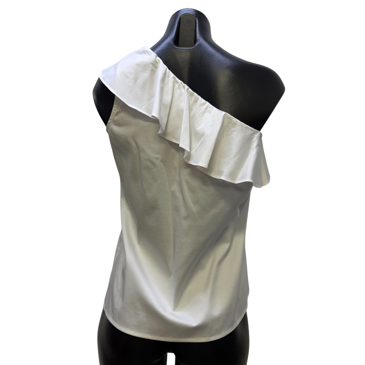 Adriano Goldschmied One-Shoulder Ruffle Blouse White Size M