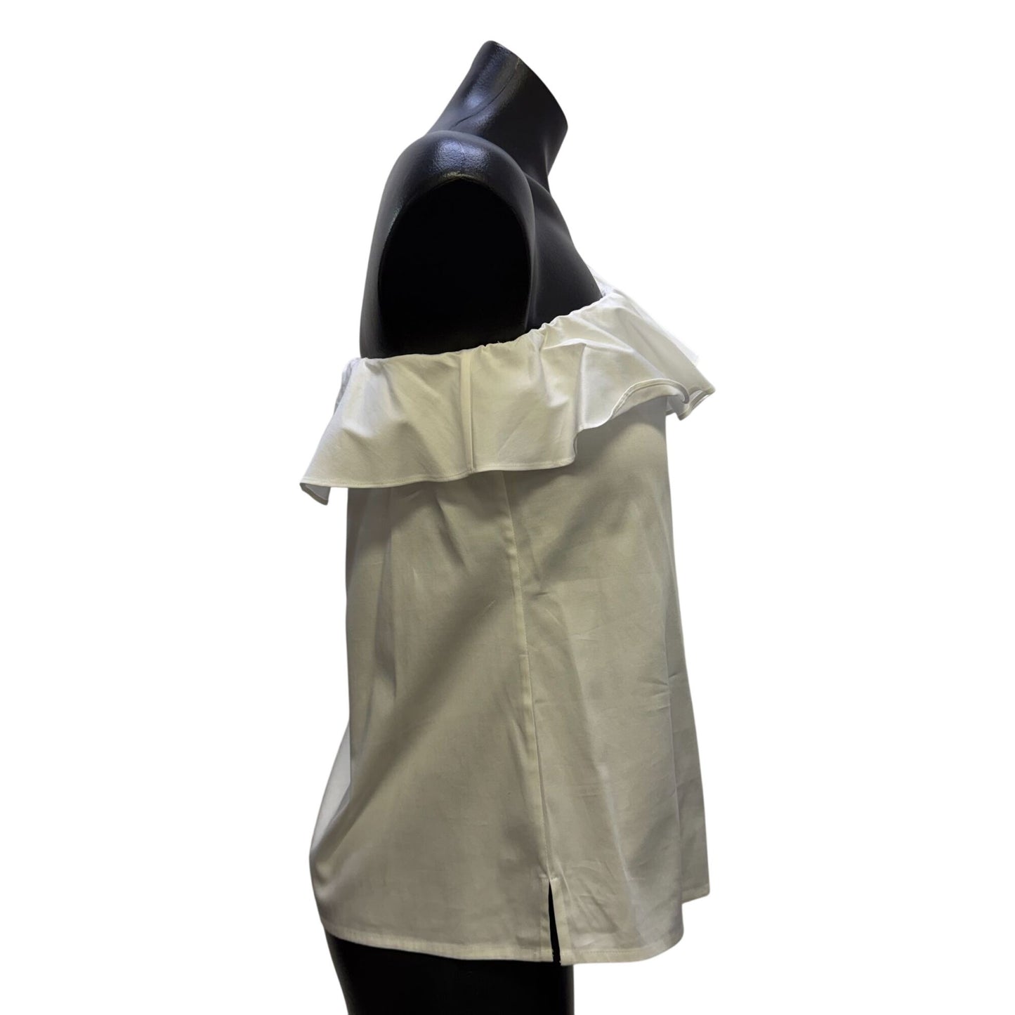 Adriano Goldschmied One-Shoulder Ruffle Blouse White Size M