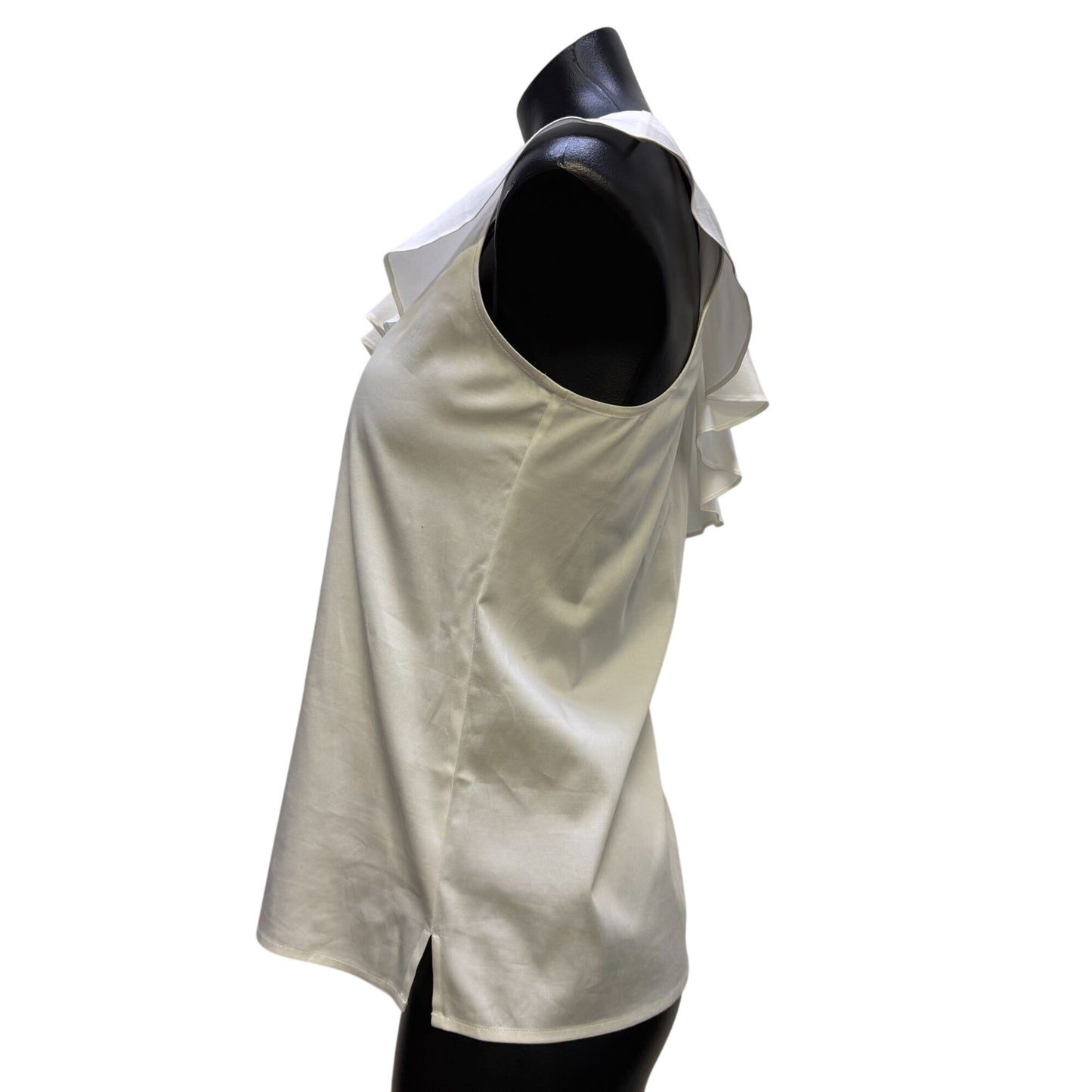 Adriano Goldschmied One-Shoulder Ruffle Blouse White Size M