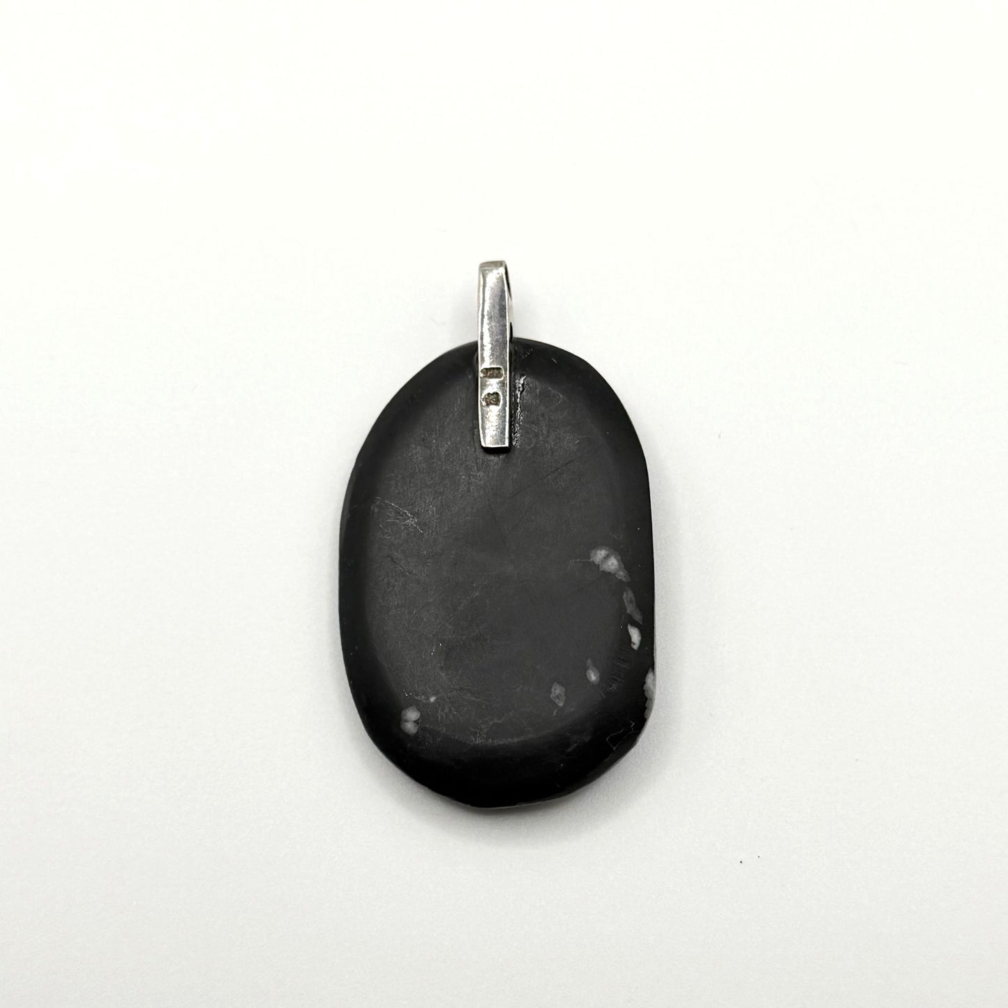 925 Silver Natural Chrysanthemum Fossil Gemstone Pendant