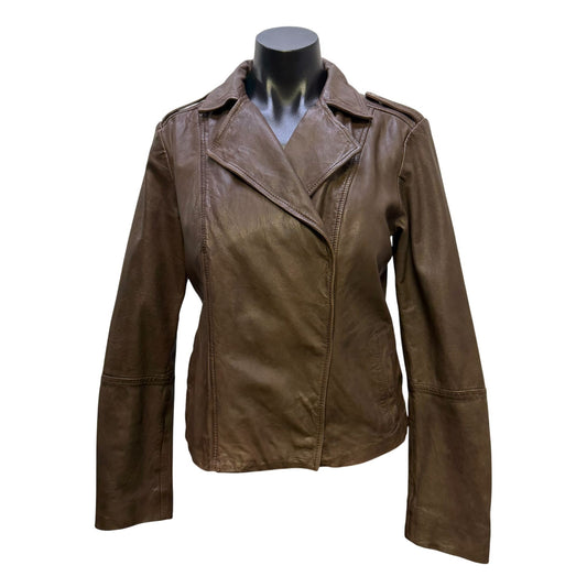 Hinge Brown Leather Jacket S