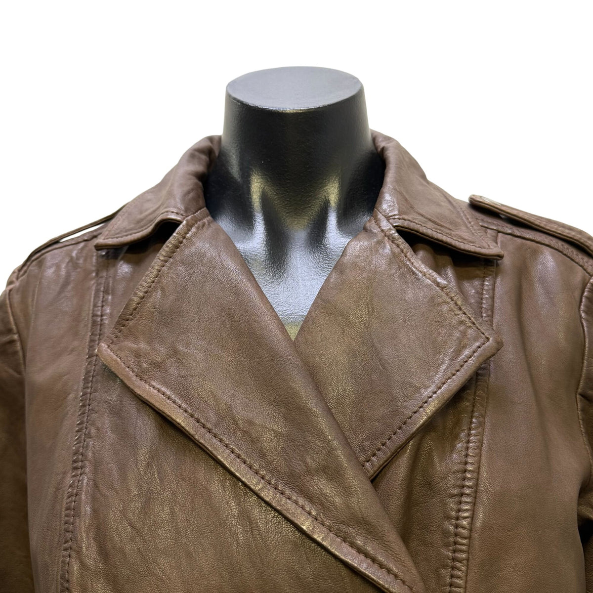 Hinge Brown Leather Jacket S