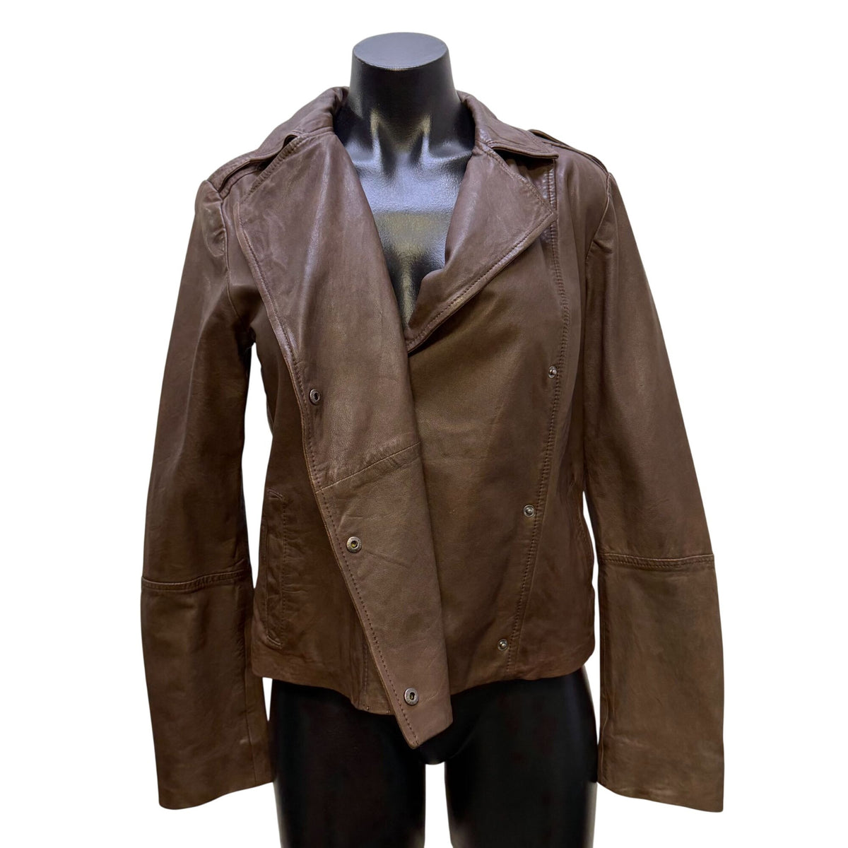 Hinge Brown Leather Jacket S
