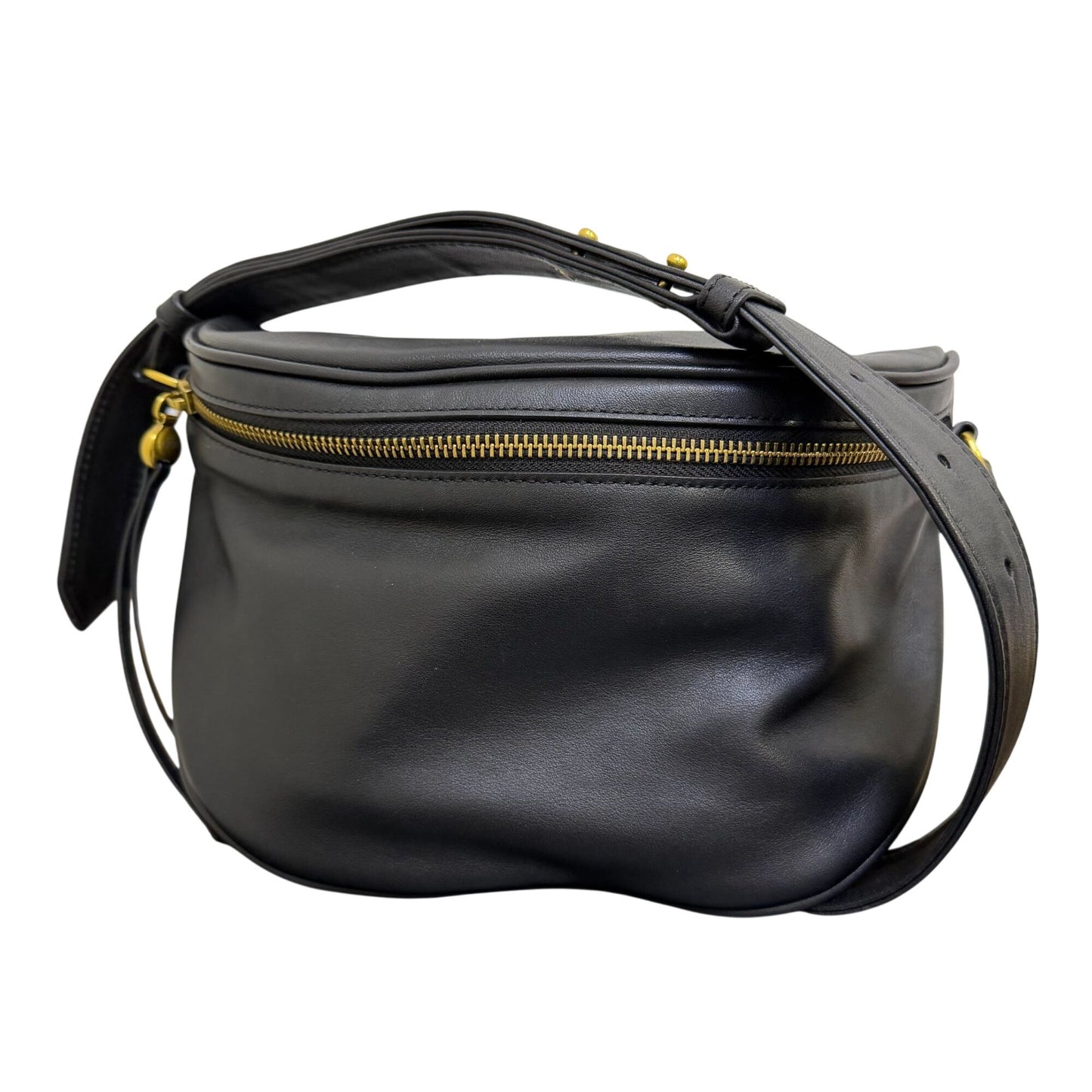 Hobo Black Leather Juno Crossbody Belt Bag With Adjustable Strap
