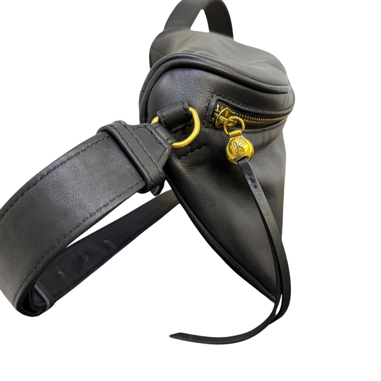 Hobo Black Leather Juno Crossbody Belt Bag With Adjustable Strap