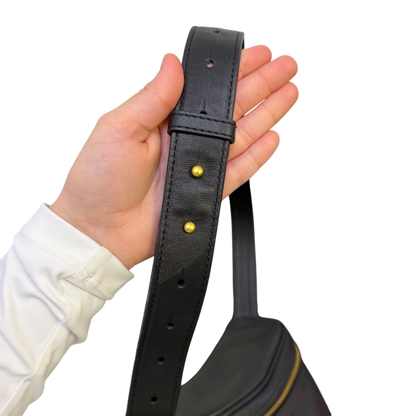 Hobo Black Leather Juno Crossbody Belt Bag With Adjustable Strap