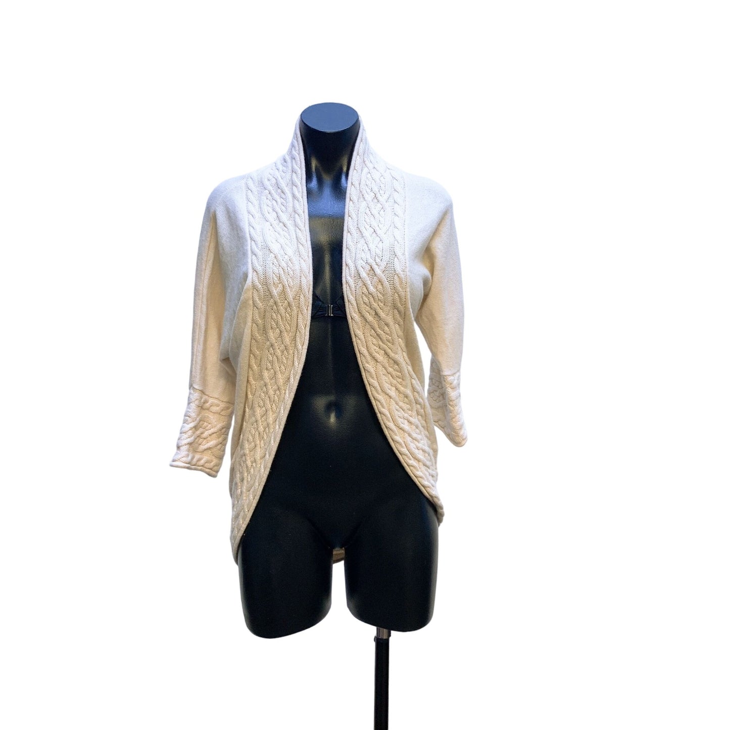 Neiman Marcus Cashmere Knit Sweater Cardigan Beige Small