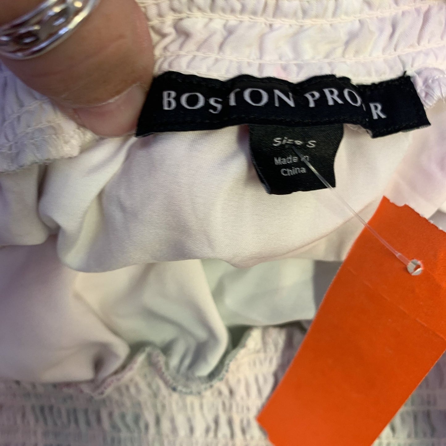 Boston Proper NWT Pink & Green Smocked Neckline Maxi Dress Size Small