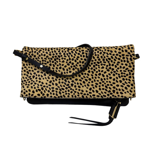 Covet Stella & Dot Animal Print Black Leather Crossbody Bag With Adjustable Strap