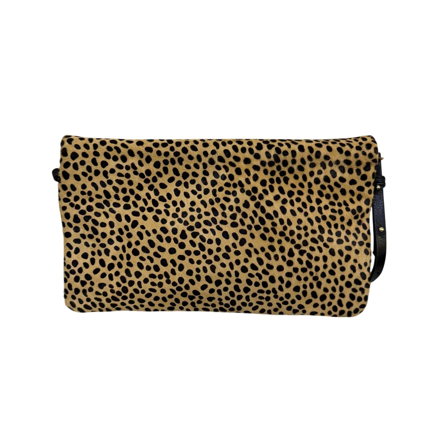 Covet Stella & Dot Animal Print Black Leather Crossbody Bag With Adjustable Strap
